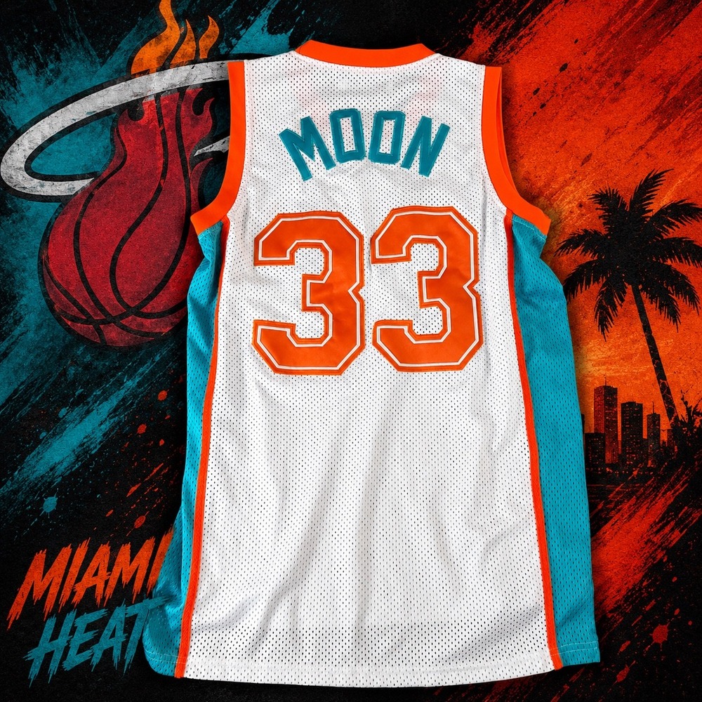 Headgear Classics Jackie Moon Flint Tropics Jersey Semi-Pro 33 White Orange L - Picture 2 of 6